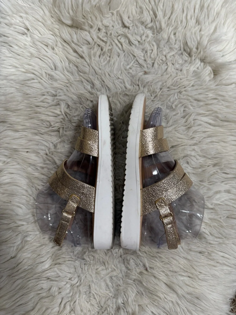 Giulia Palai Big girls' gold strappy sparkle sandals Size 5‎